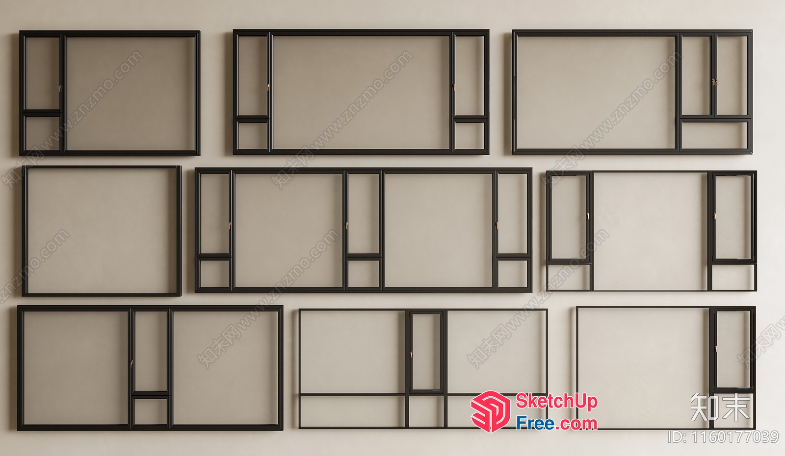 Set Of Empty Wall Frames 3D SketchUp File