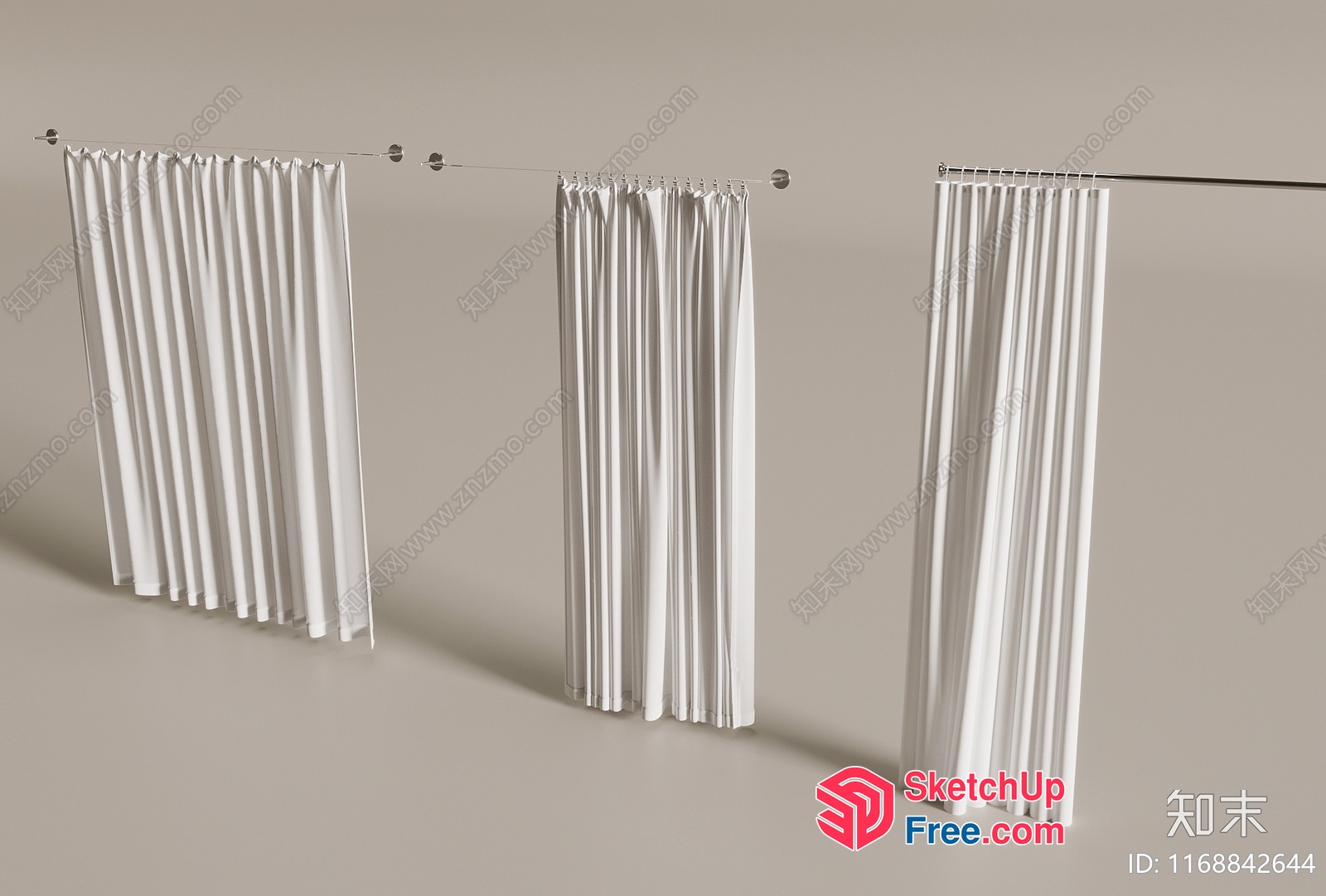 White Curtain Collection 3D SketchUp File