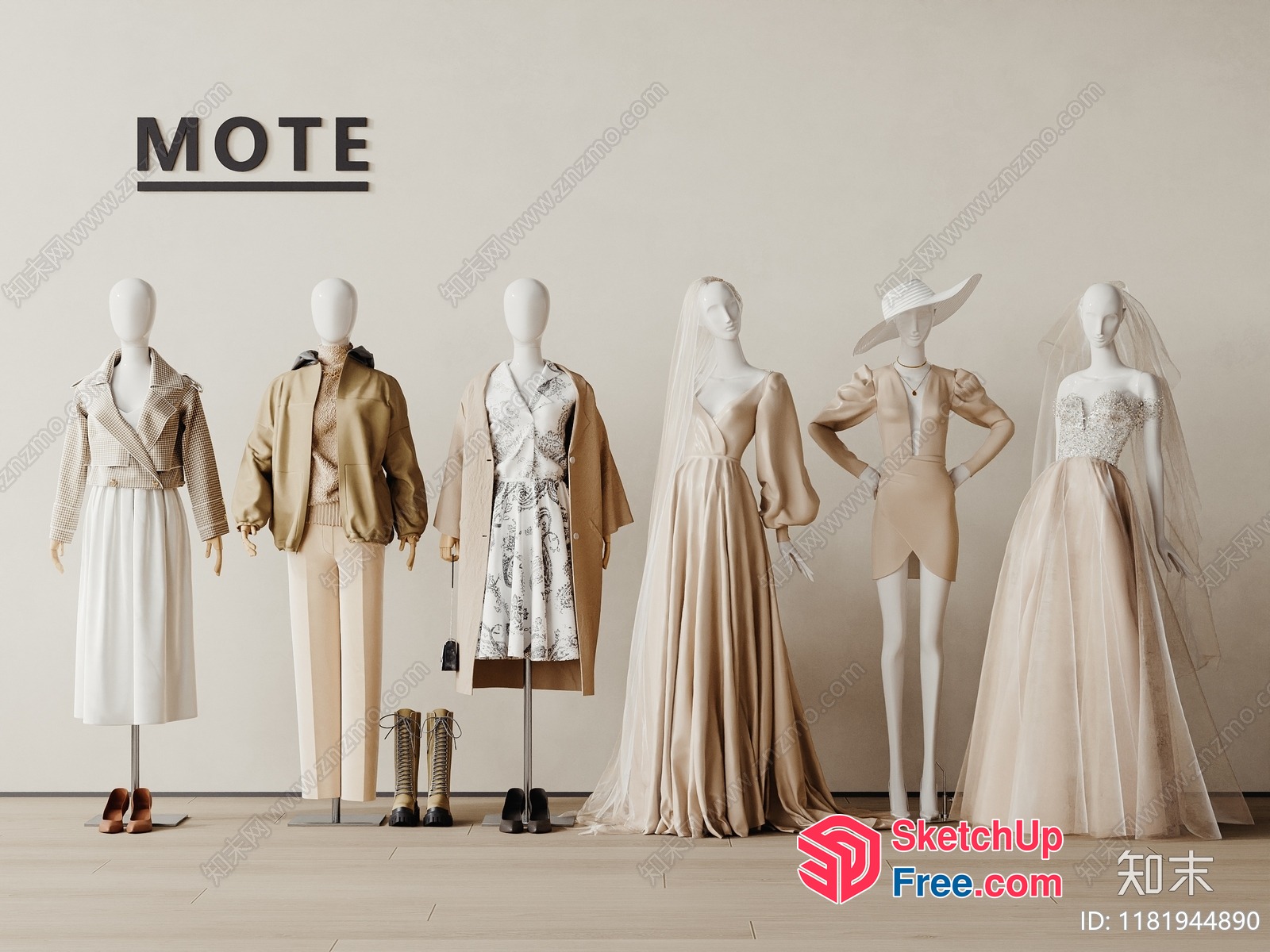 Fashionable Wedding Attire Collection 3D SketchUp File