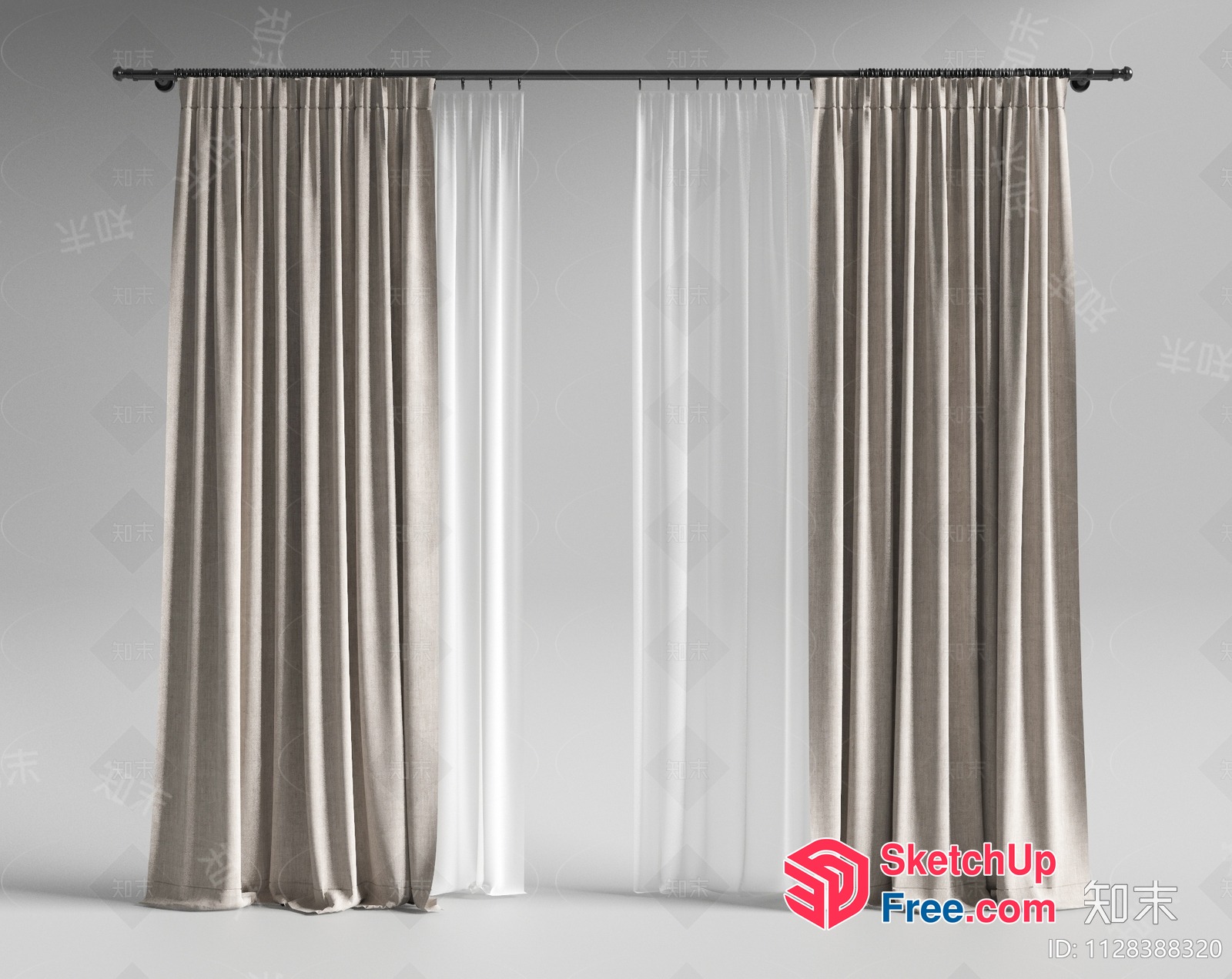 Elegant Sheer Curtains 3D SketchUp File