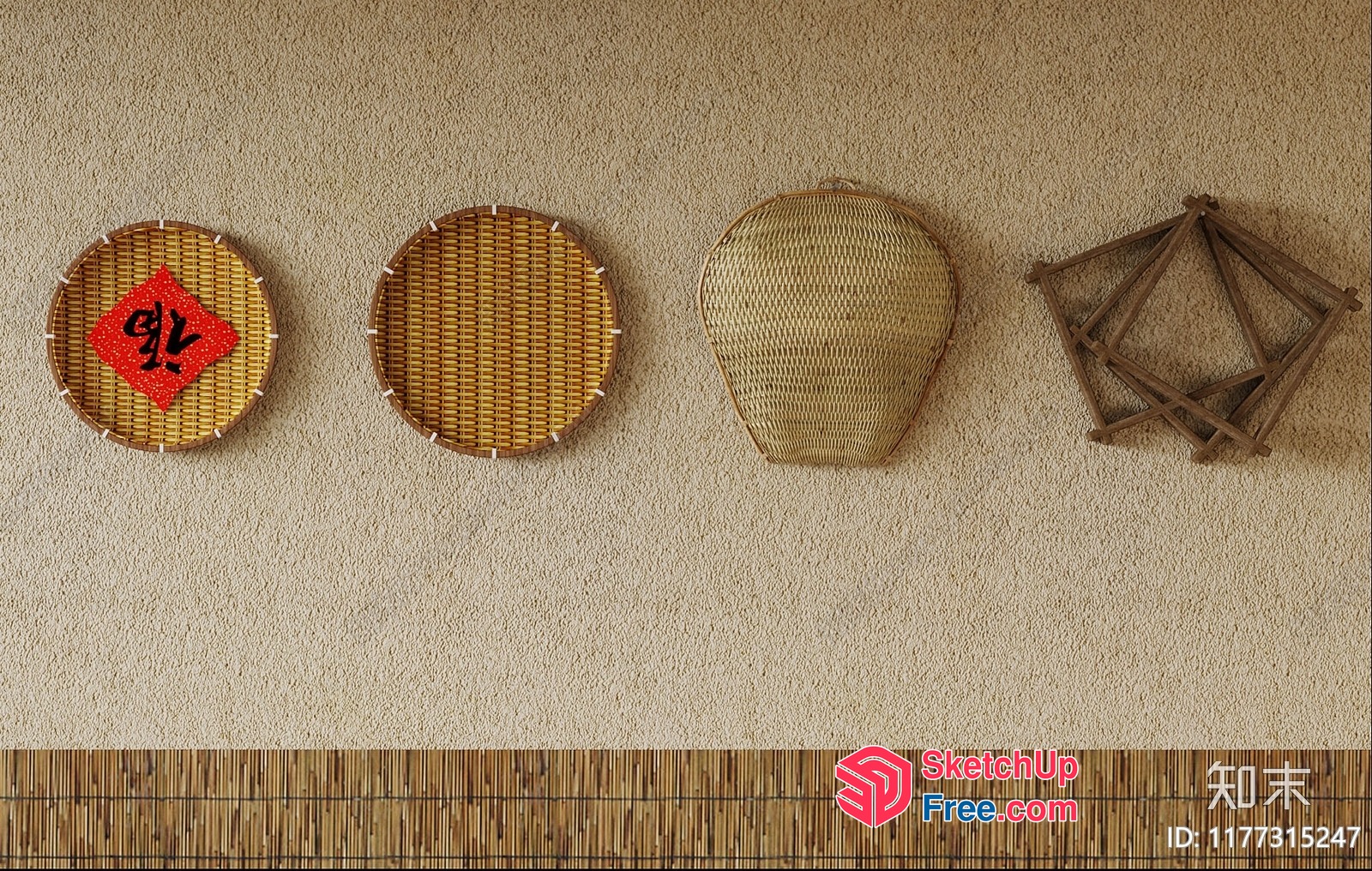 Traditional Asian Decorative Wall Art Pieces 3D SketchUp File