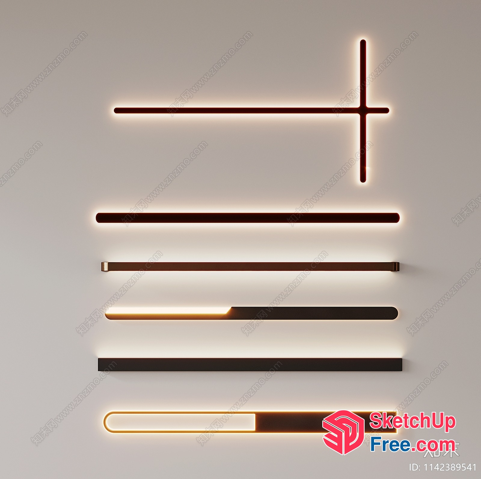 Minimalist Modern Led Light Wall Decor 3D SketchUp File