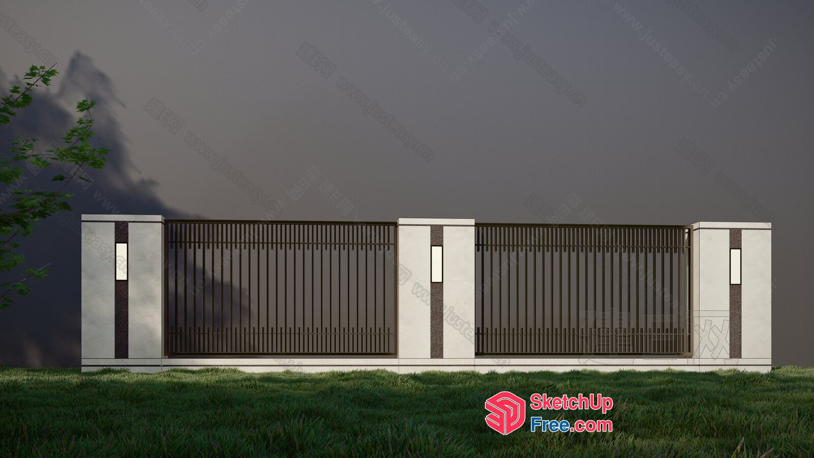 Elegant Modern Fence 3D SketchUp File