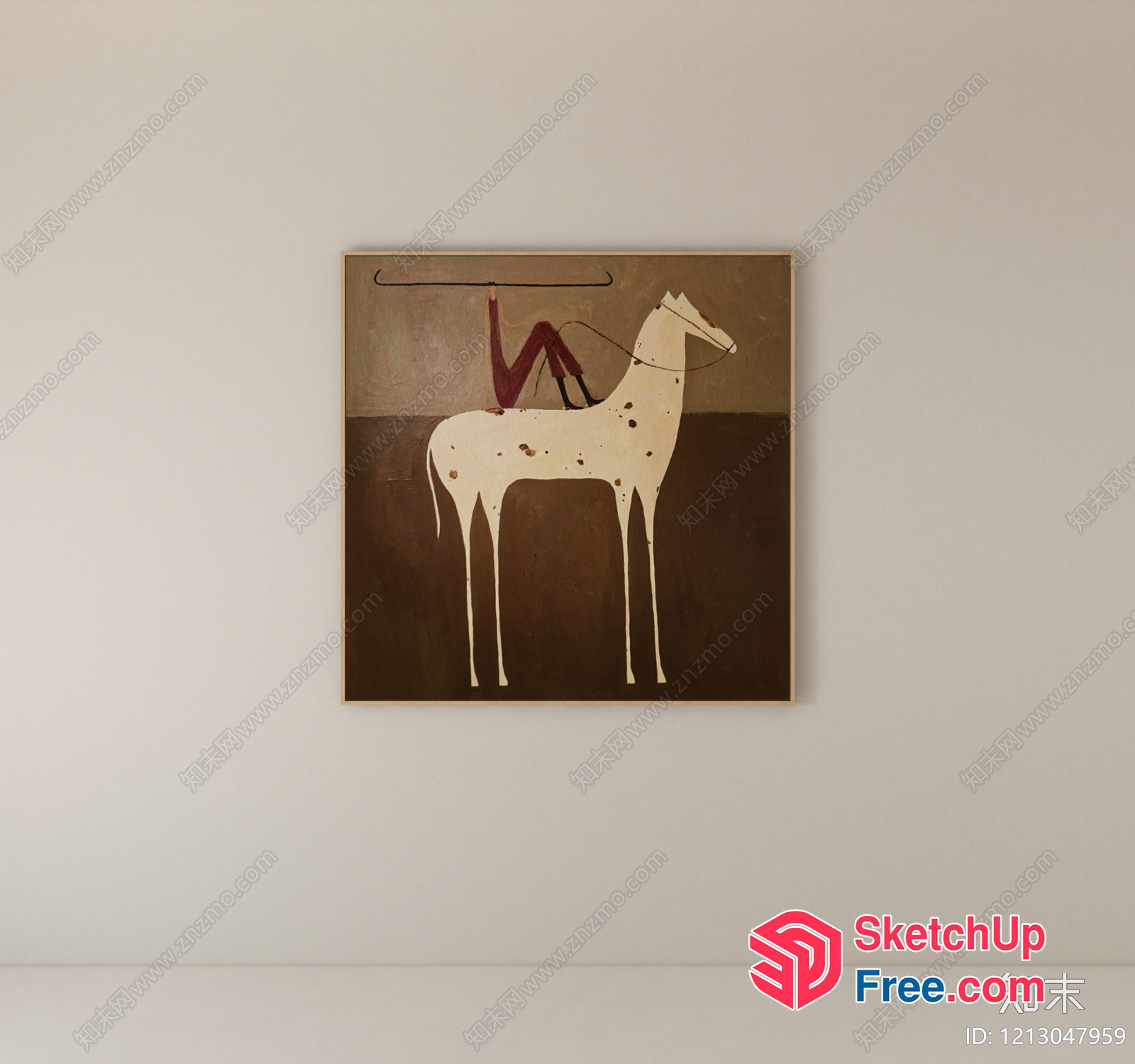 Minimalist Style Interior Decor With Creamy Tone And Animal Theme 3D SketchUp File