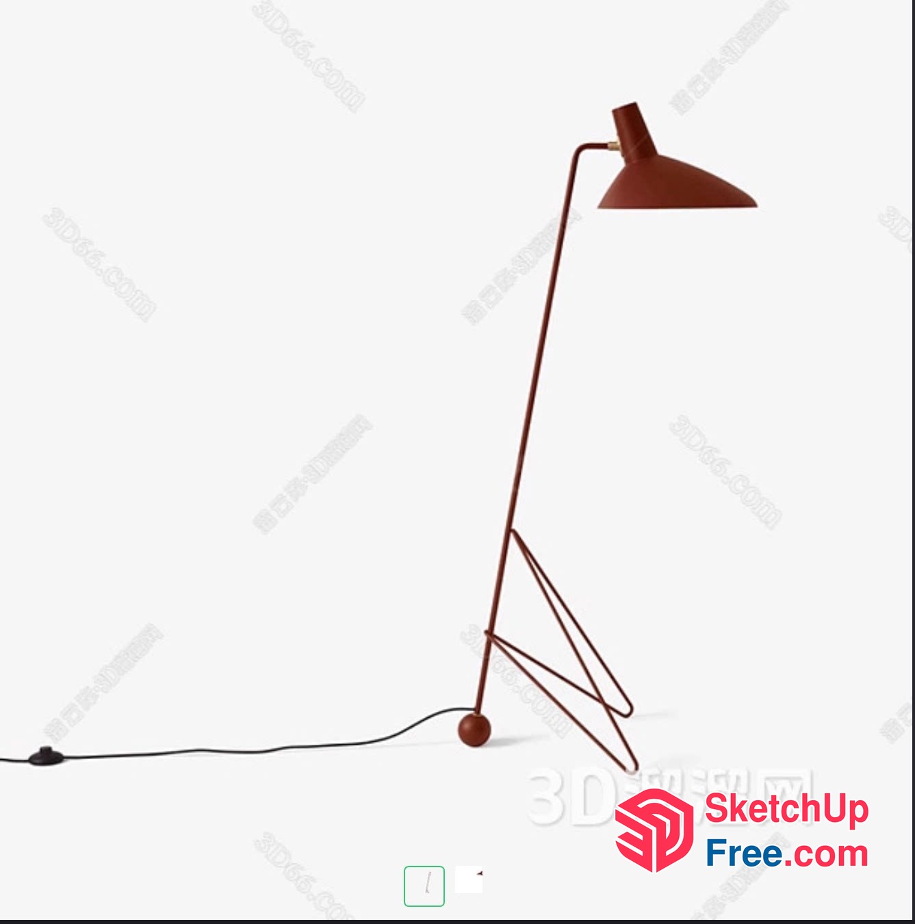 Modern Floor Lamp With Adjustable Arm And Shade 3D SketchUp File