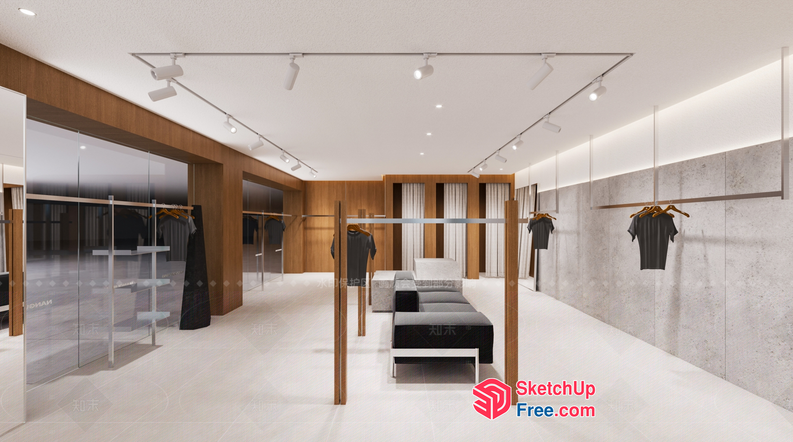 Modern Minimalist Commercial Space 3D SketchUp File