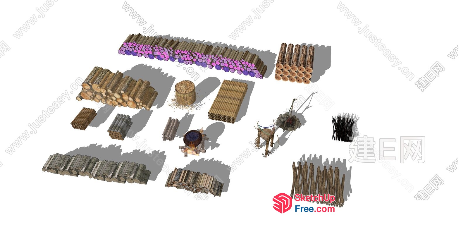 Wooden Flooring And Decorations Collection 3D SketchUp File