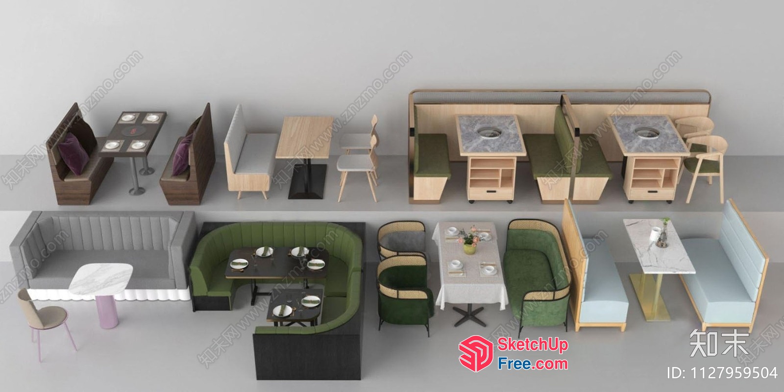 Modern Dining Room Furniture Collection 3D SketchUp File