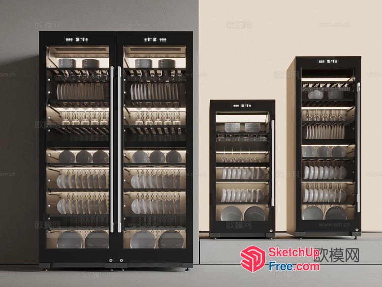 Modern Dish Storage Units 3D SketchUp File