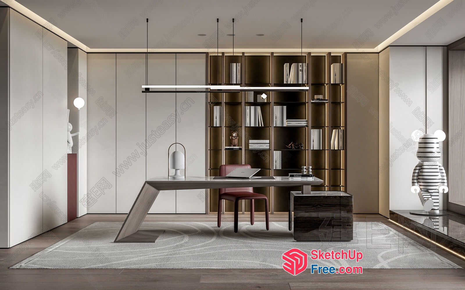 Modern Office Space With Sleek Furniture And Natural Light 3D SketchUp File