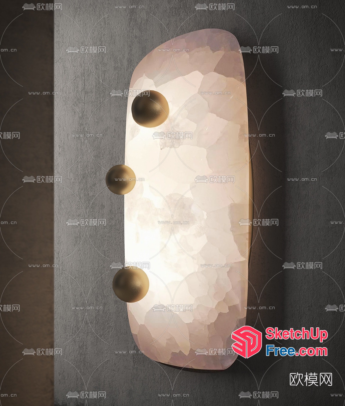 Elegant Lighting Fixture With Ornate Gold Accents 3D SketchUp File