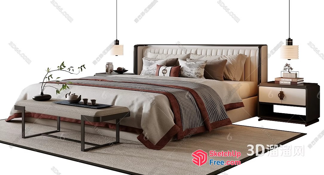 Modern Bedroom Interior With Minimalist Decor 3D SketchUp File
