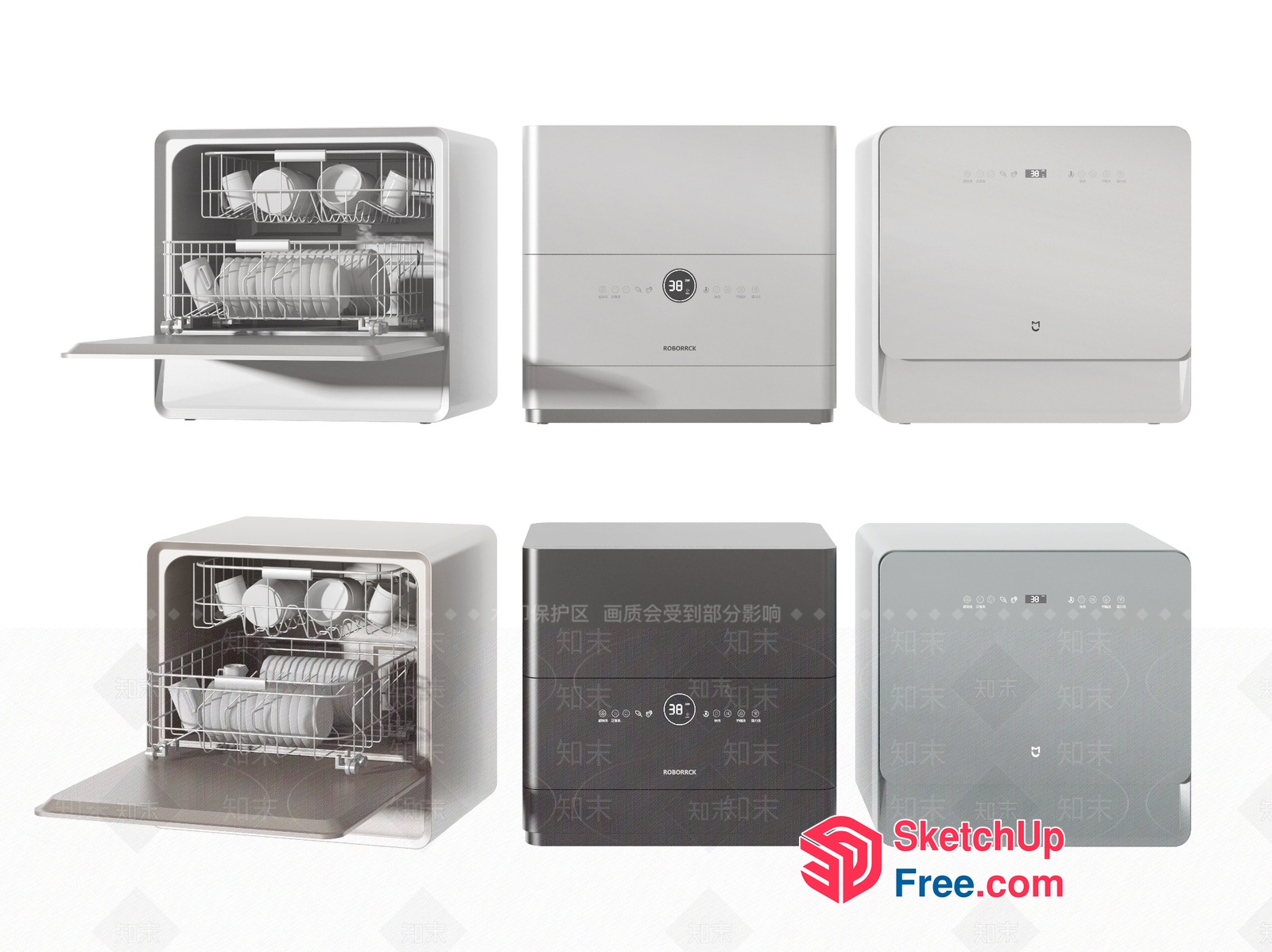 Modern Compact Dishwasher With Sleek Design And Advanced Features 3D SketchUp File