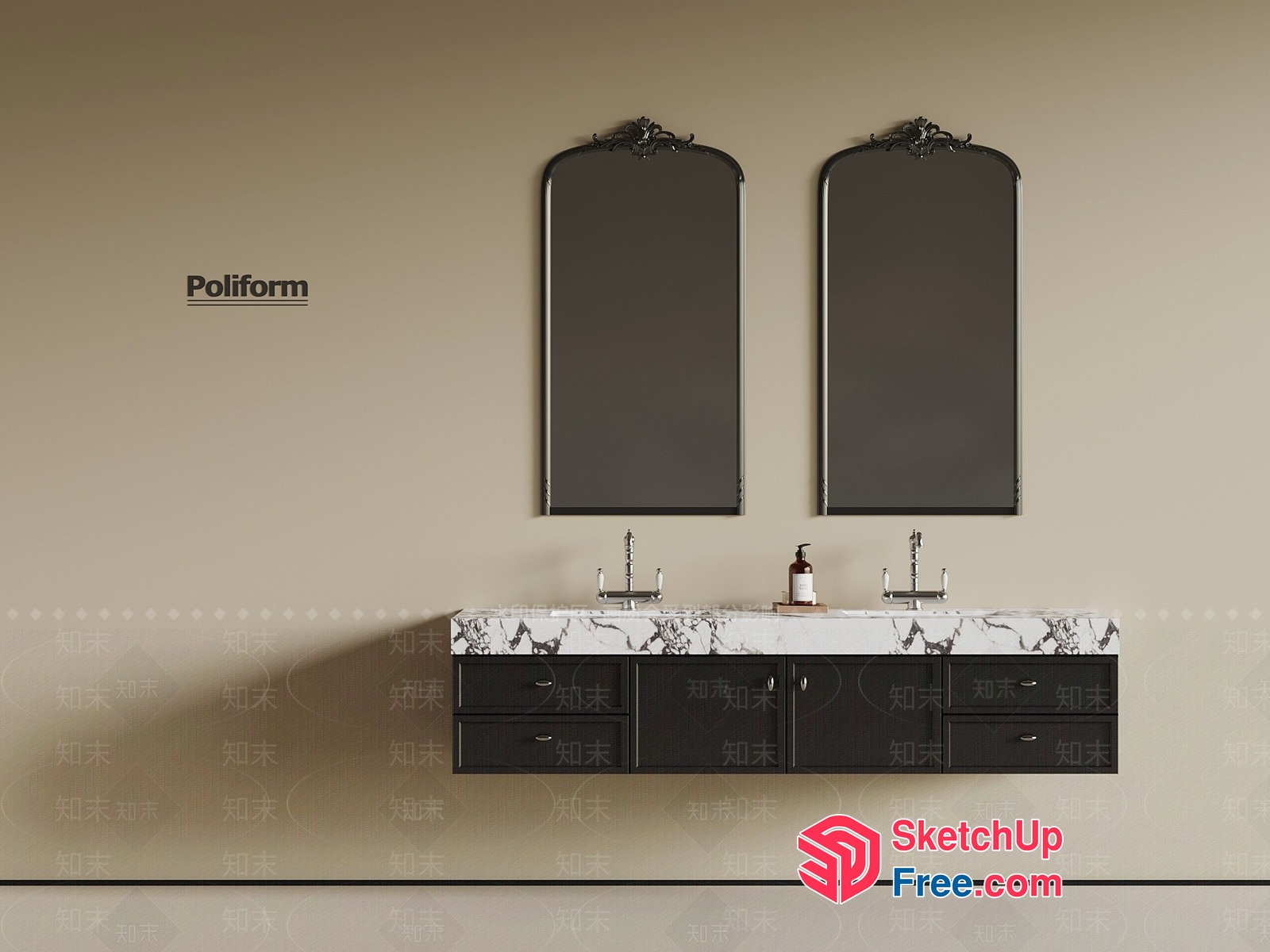 Poliform Bathroom Vanity 3D SketchUp File