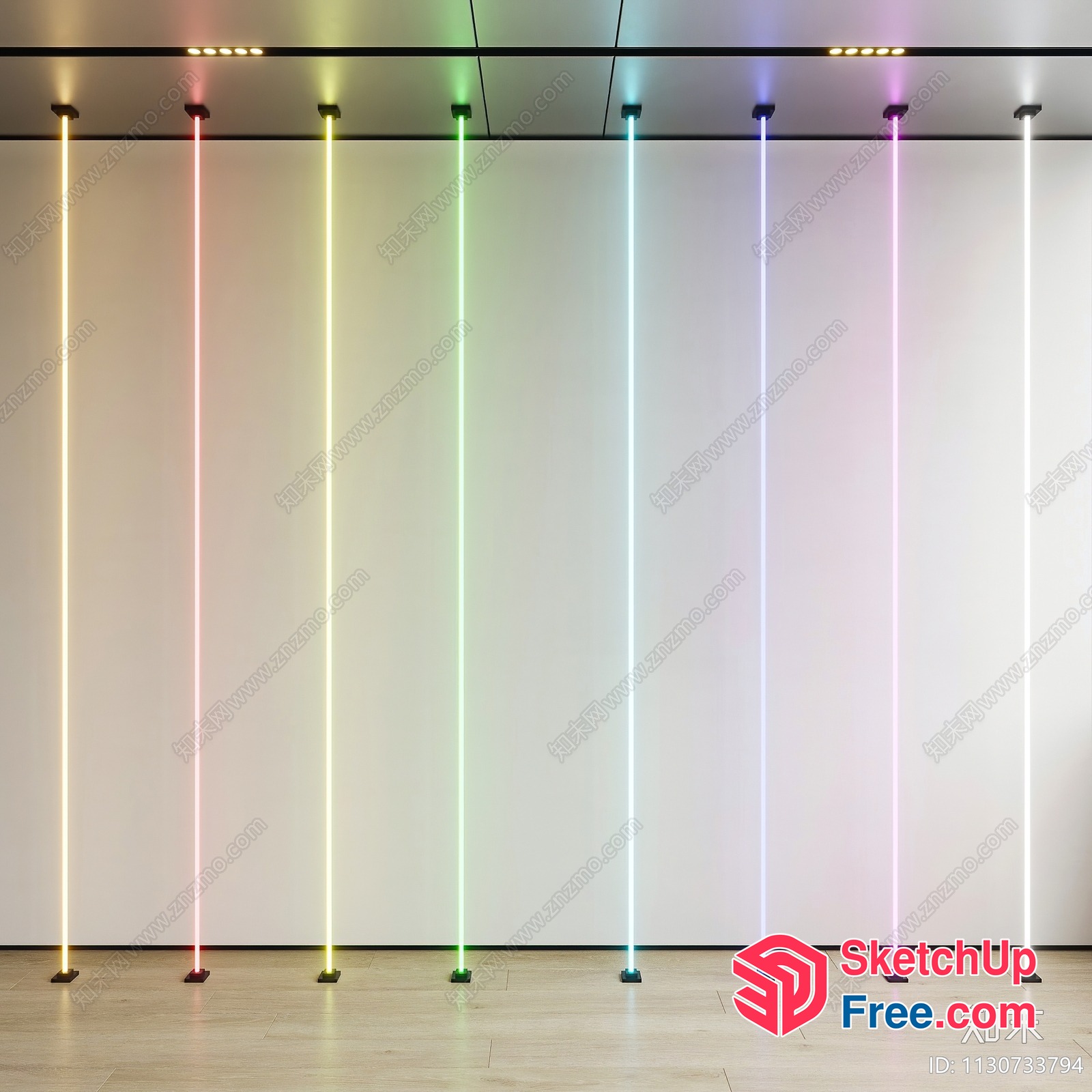 Colorful Neon Light Installation 3D SketchUp File
