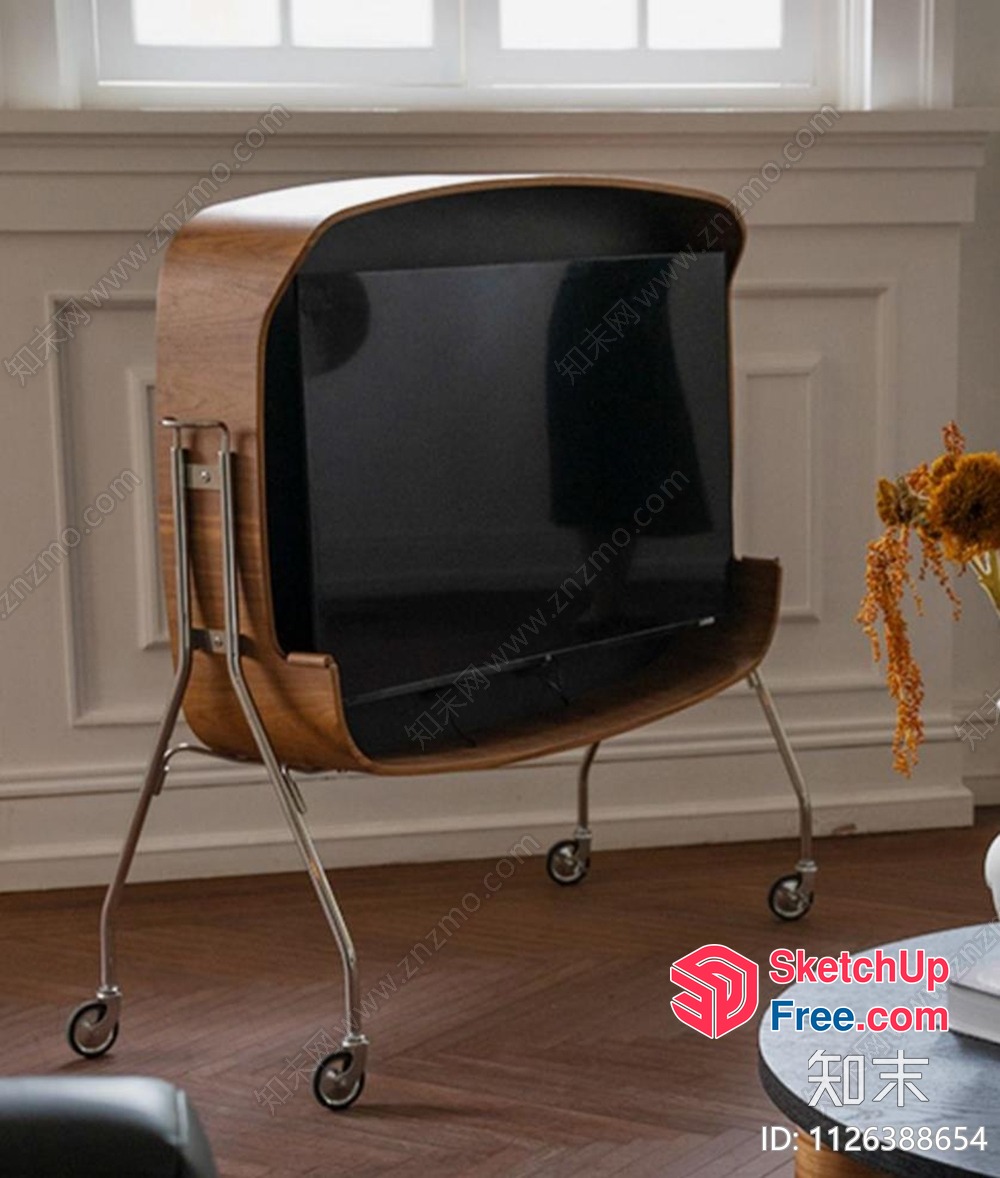 Modern Minimalist Wood Tv Stand 3D SketchUp File