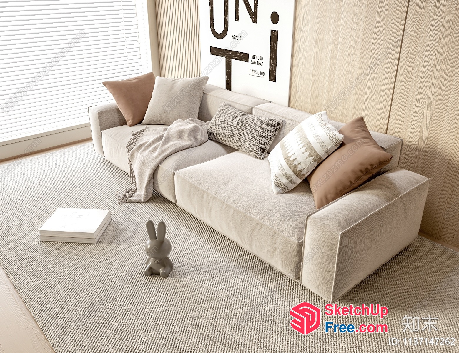 Modern Minimalist Living Room Interior Design 3D SketchUp File