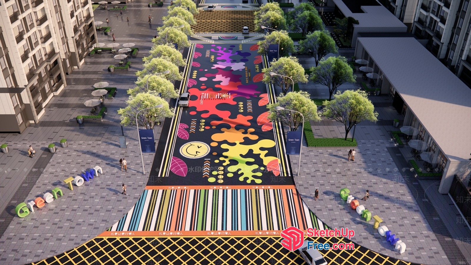 Vibrant Street Artwork 3D SketchUp File