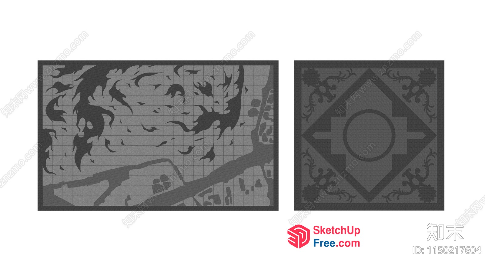 Grey-Toned Architectural Ceiling Design 3D SketchUp File
