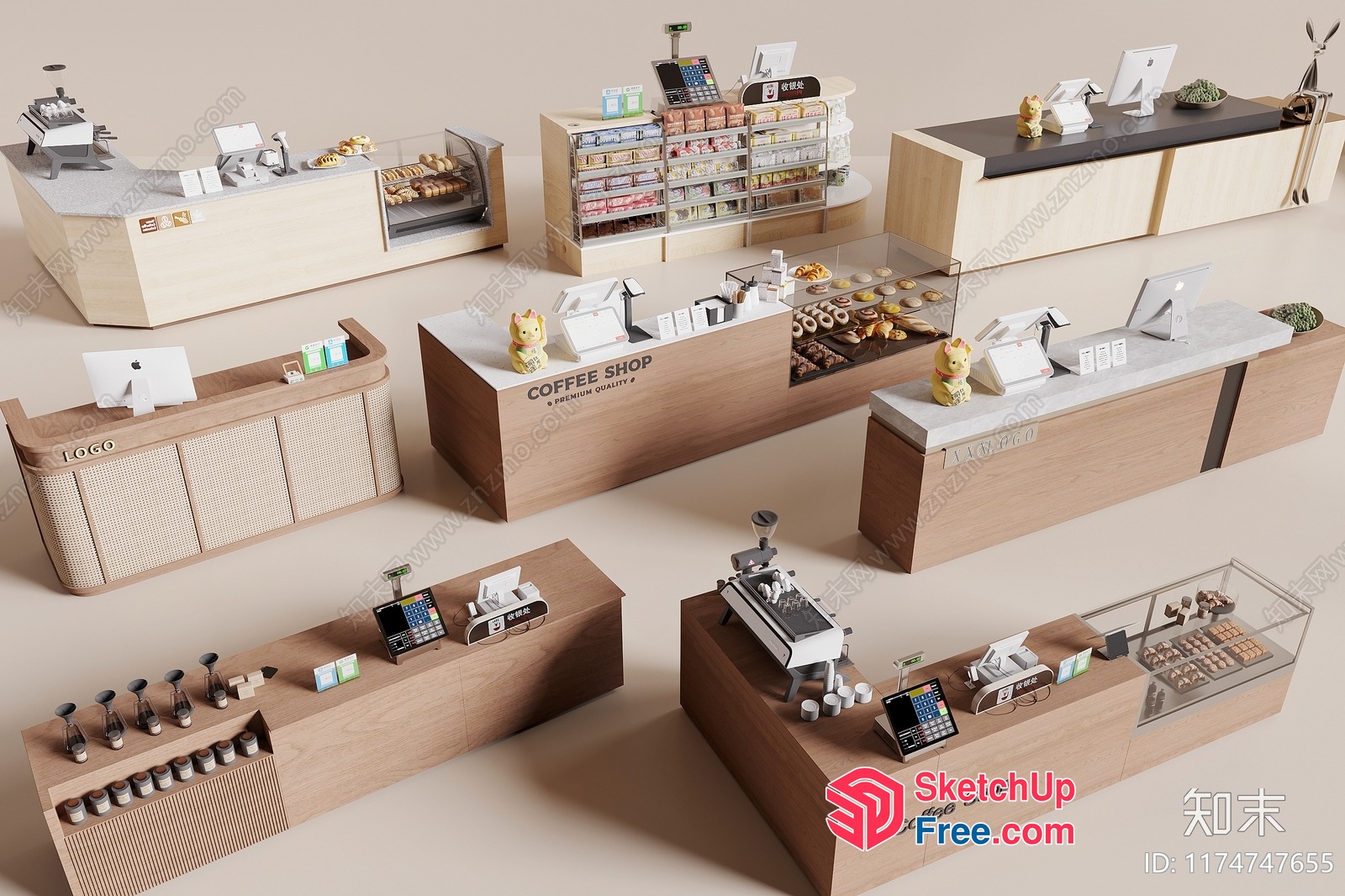 Modern Coffee Shop Interior 3D SketchUp File