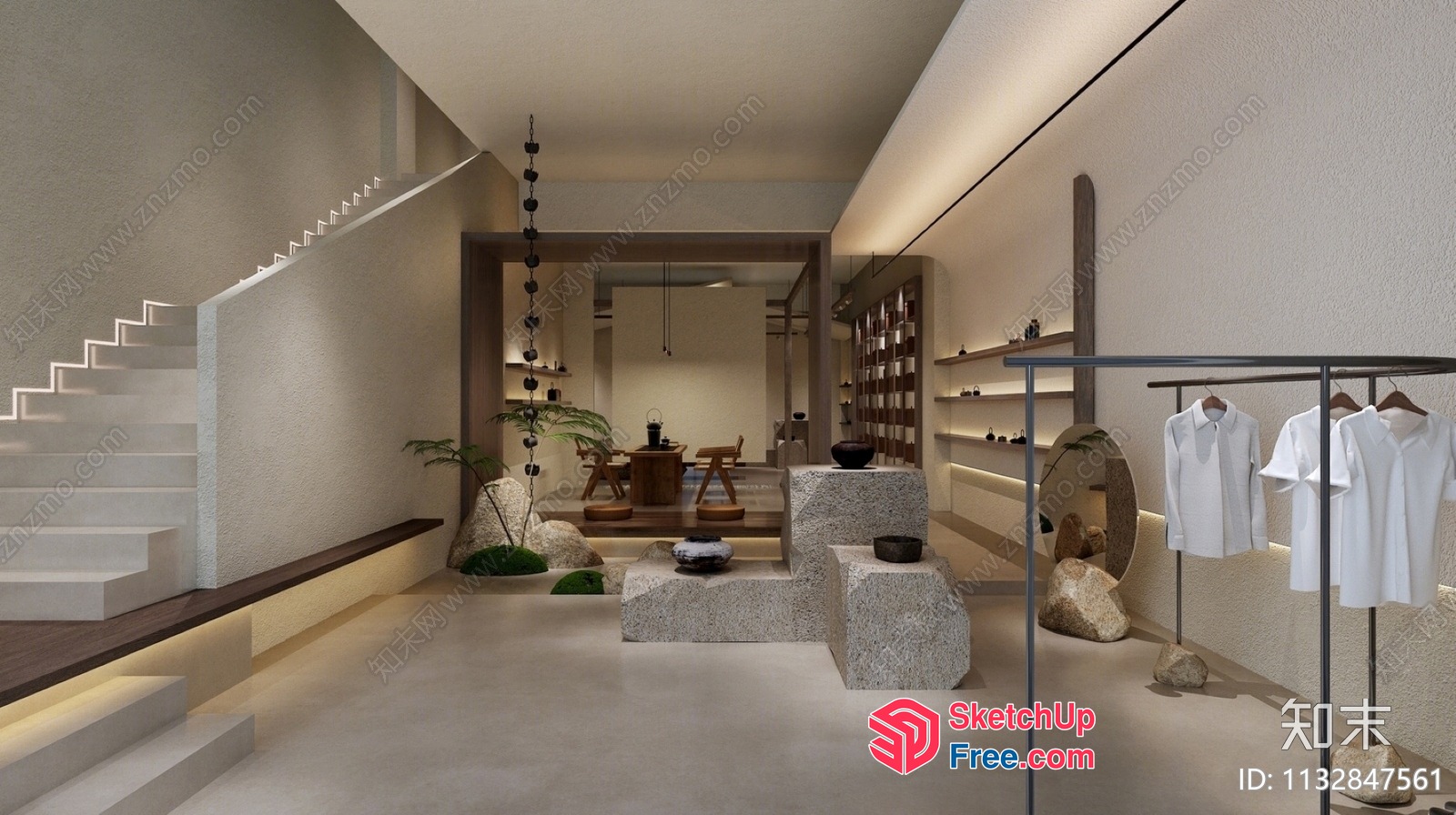 Minimalist Japanese Style Interior Design 3D SketchUp File