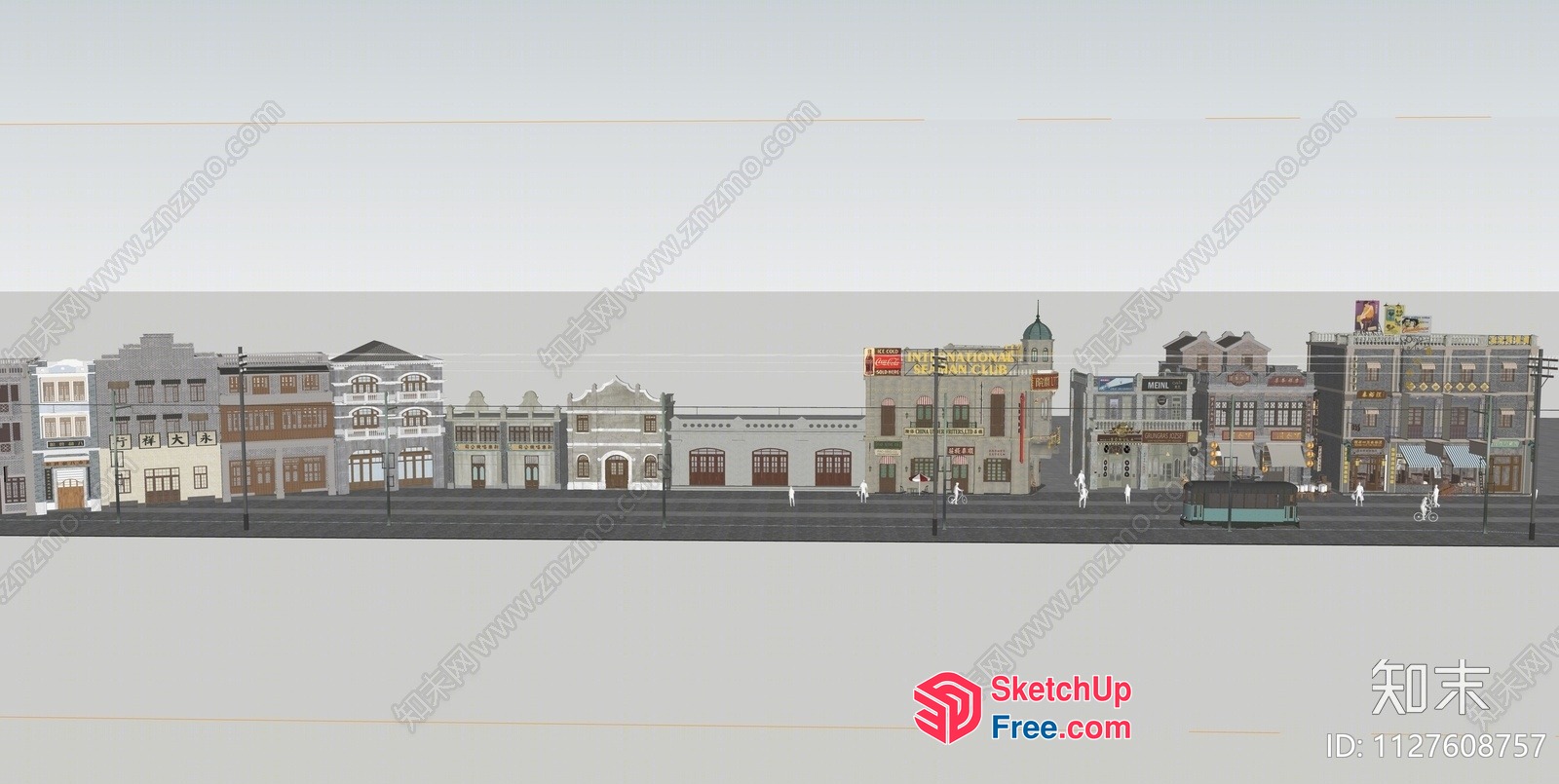 Asian Style City Street 3D SketchUp File