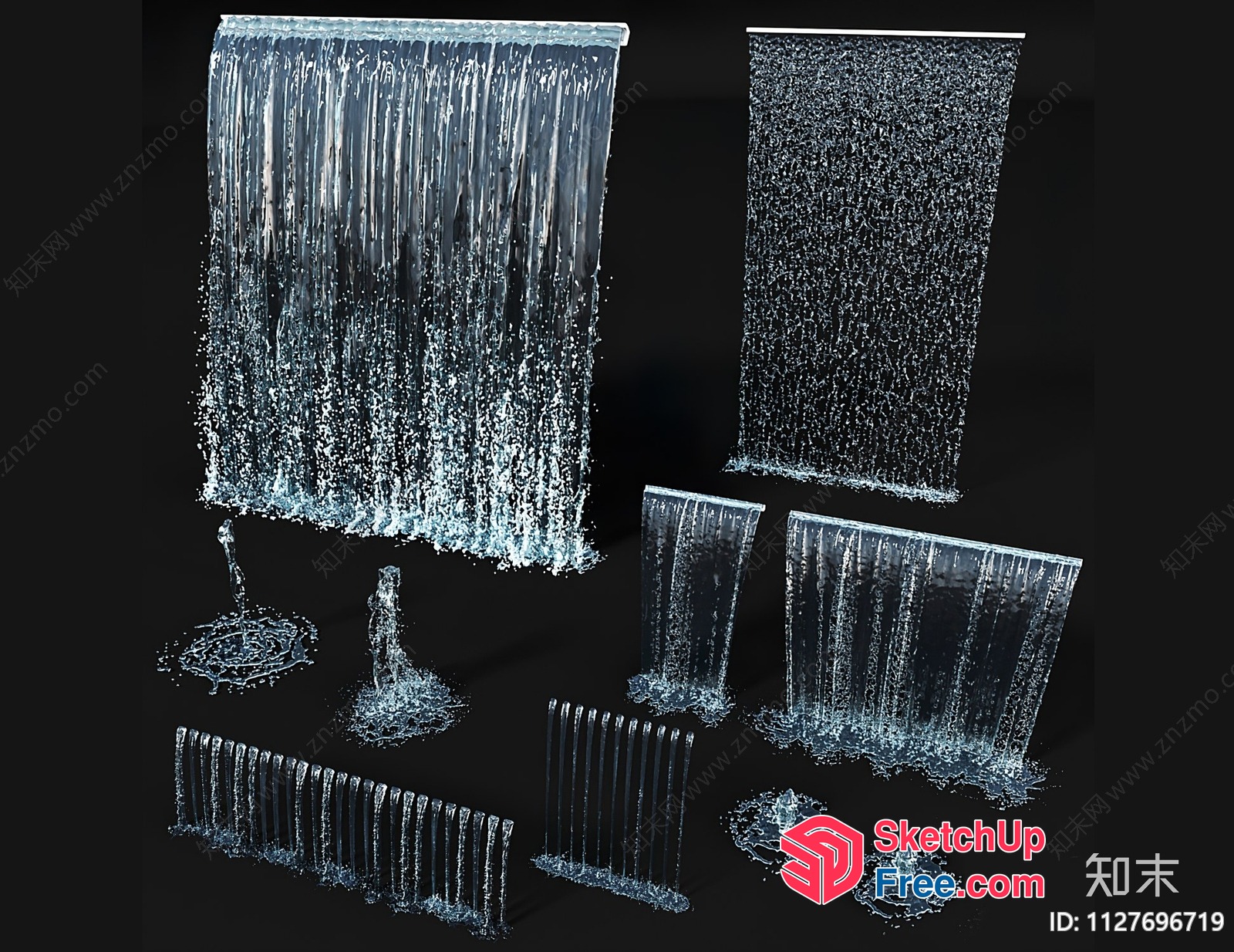 Waterfall Design Elements 3D SketchUp File
