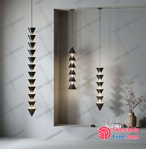 Modern Hanging Light Fixtures With Unique Shapes And Designs 3D SketchUp File