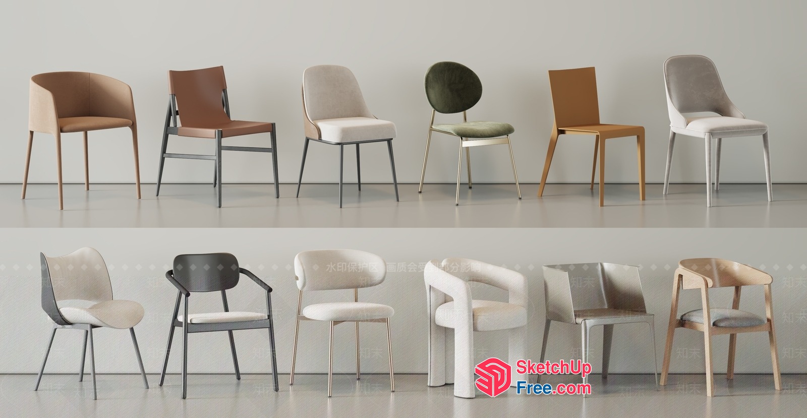 Modern Minimalist Chair Collection 3D SketchUp File