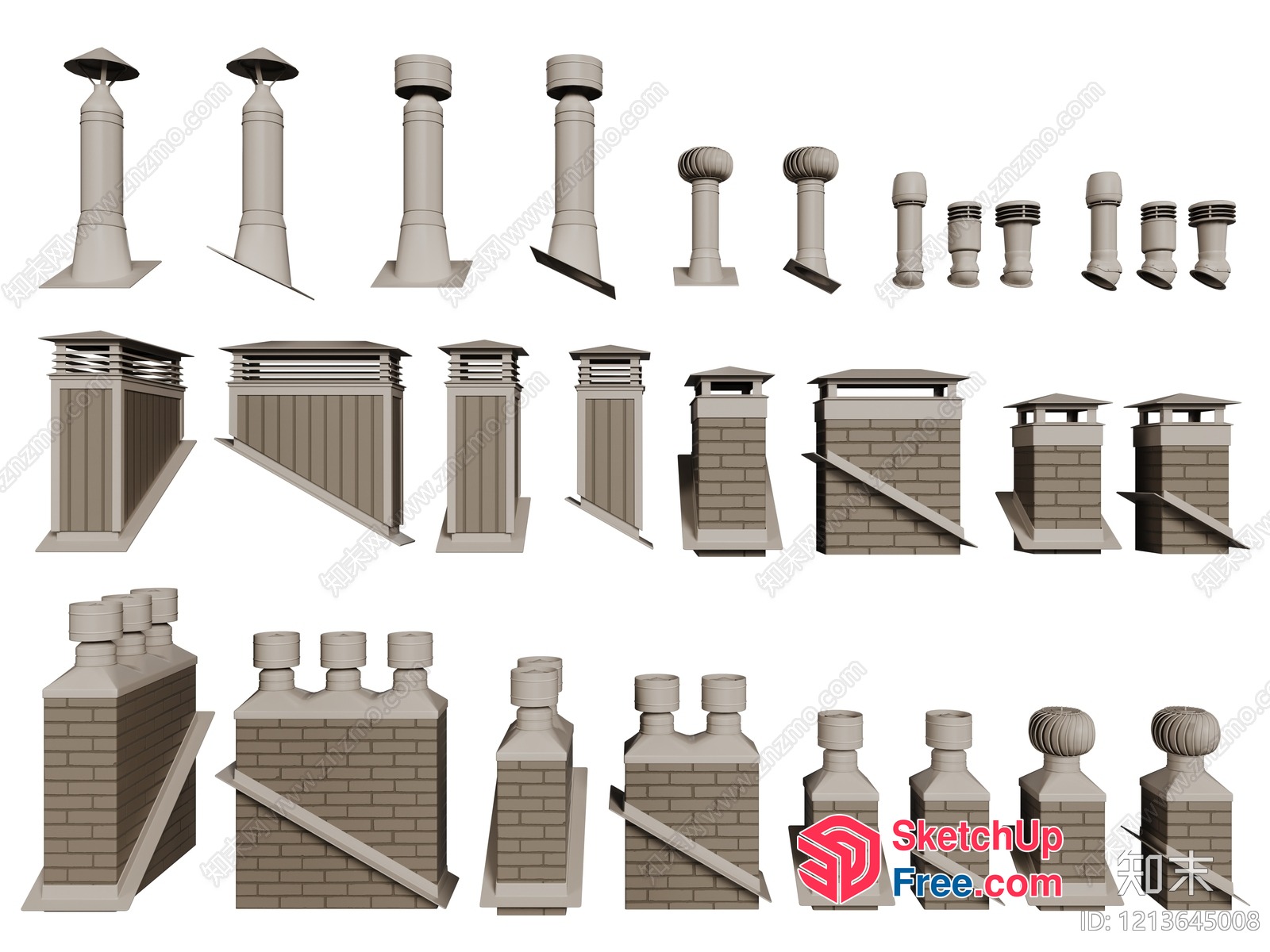 Chimney Stack Decorations 3D SketchUp File