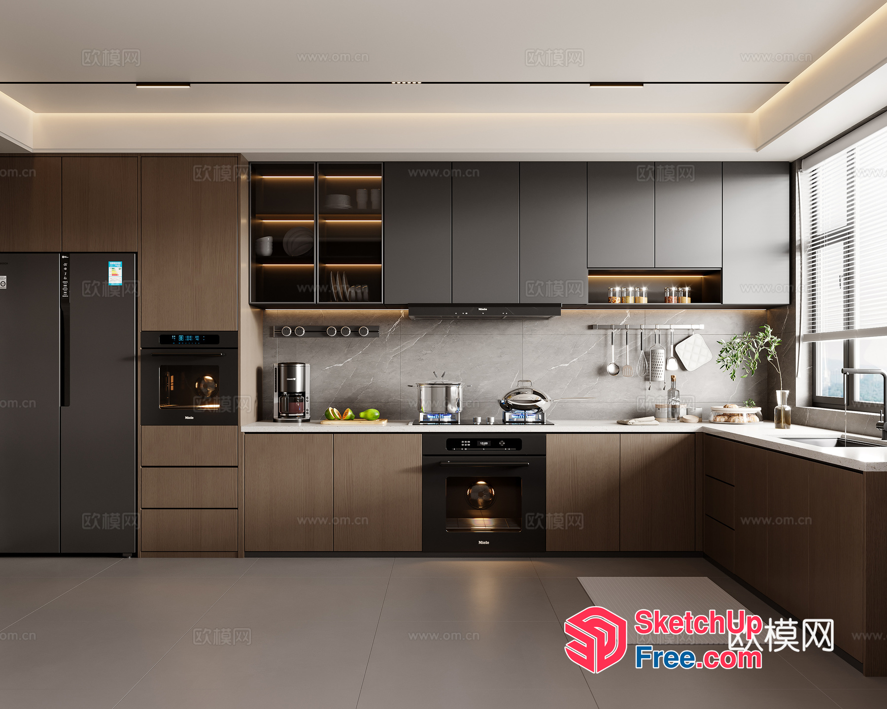 Modern Kitchen With Sleek Appliances And Natural Lighting 3D SketchUp File