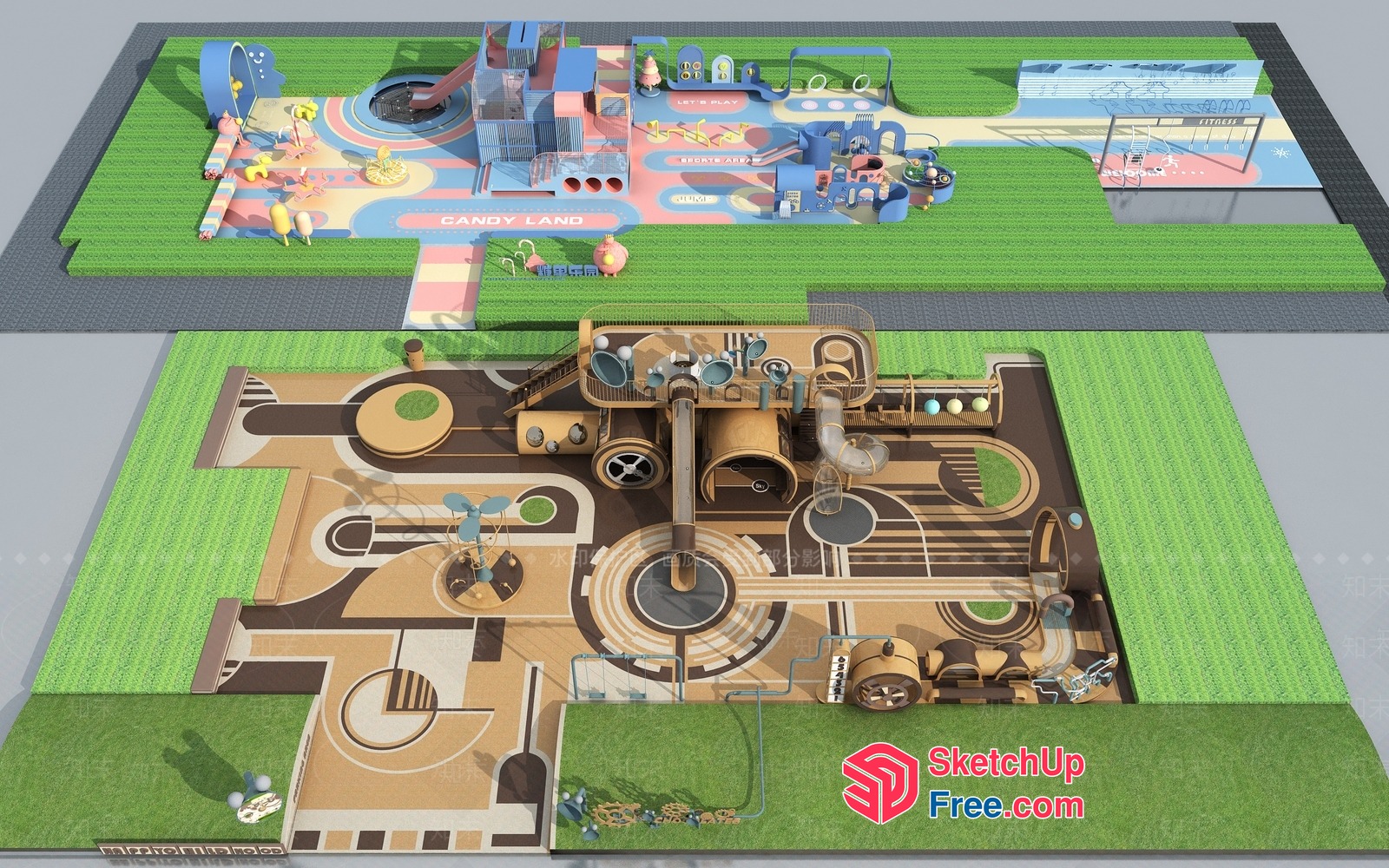Vibrant Candy Land Theme Park 3D SketchUp File