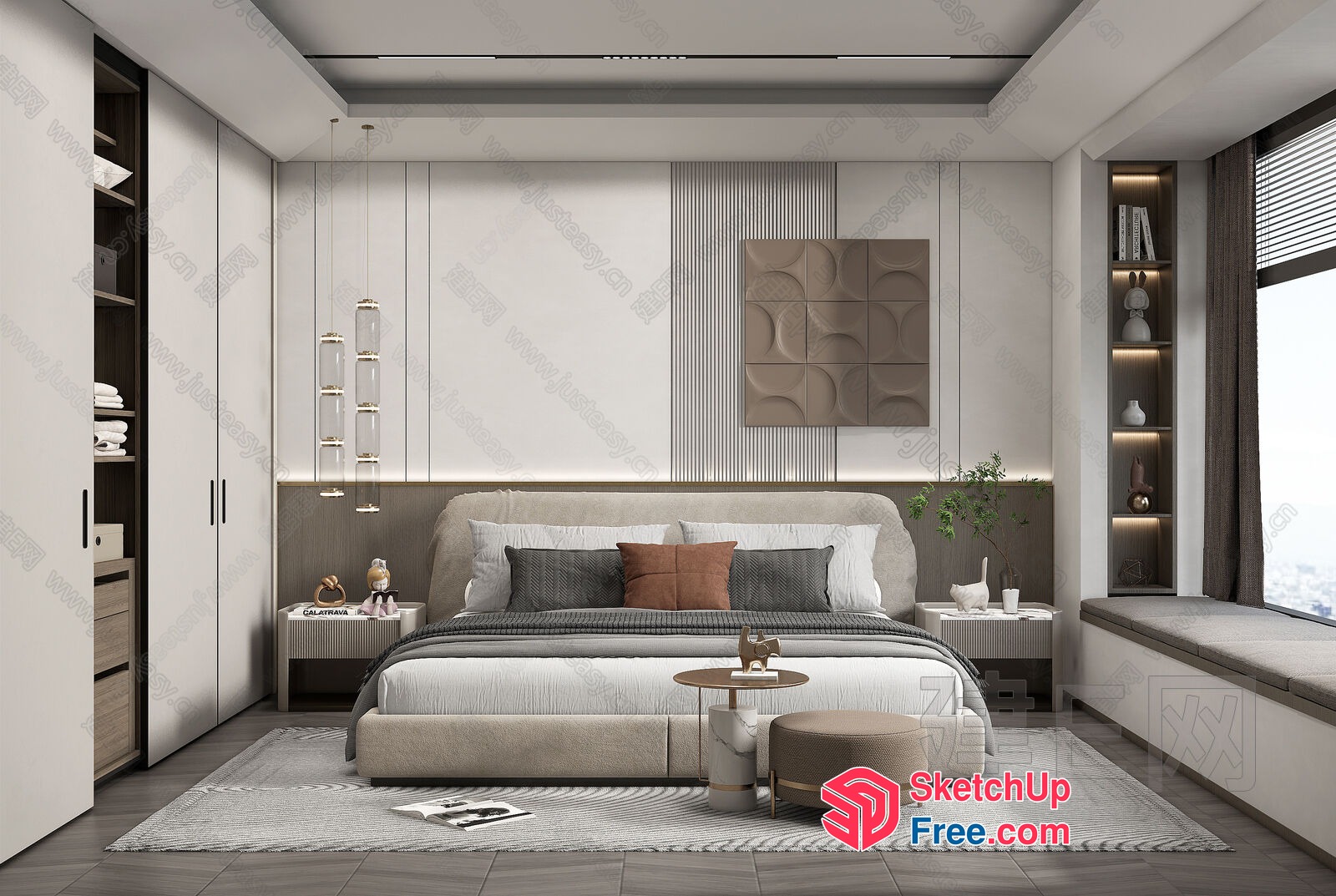 Elegant And Modern Bedroom Design 3D SketchUp File