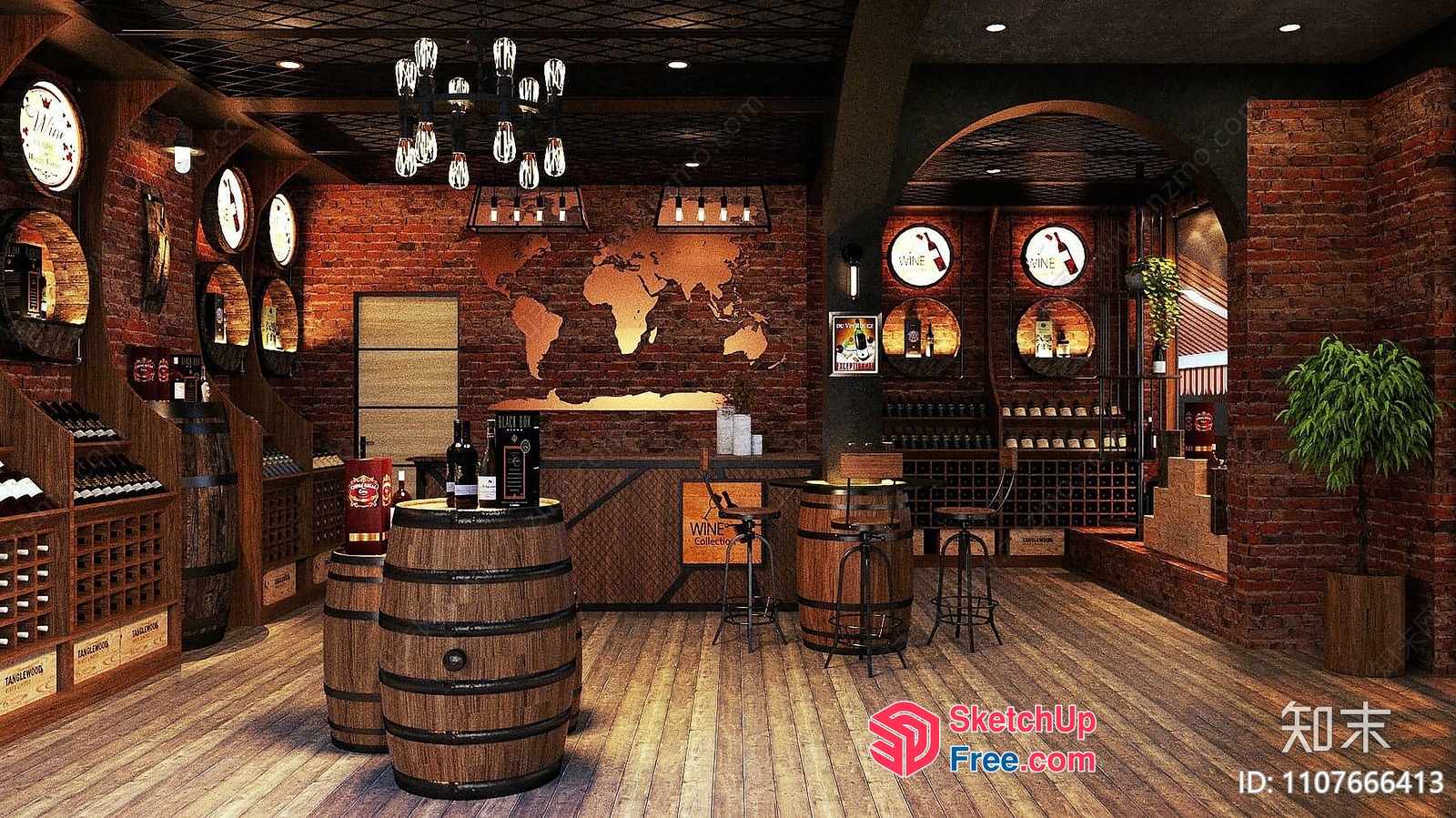 Wine Shop Interior Design 3D SketchUp File
