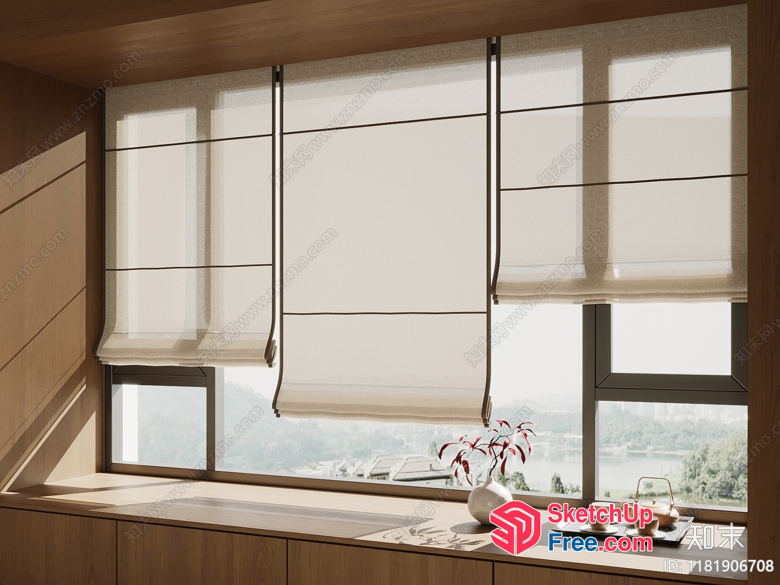 Modern Minimalist Window Treatment 3D SketchUp File