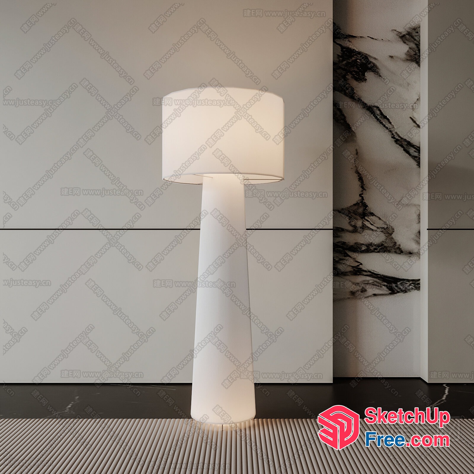 Minimalist Pillar Floor Lamp 3D SketchUp File