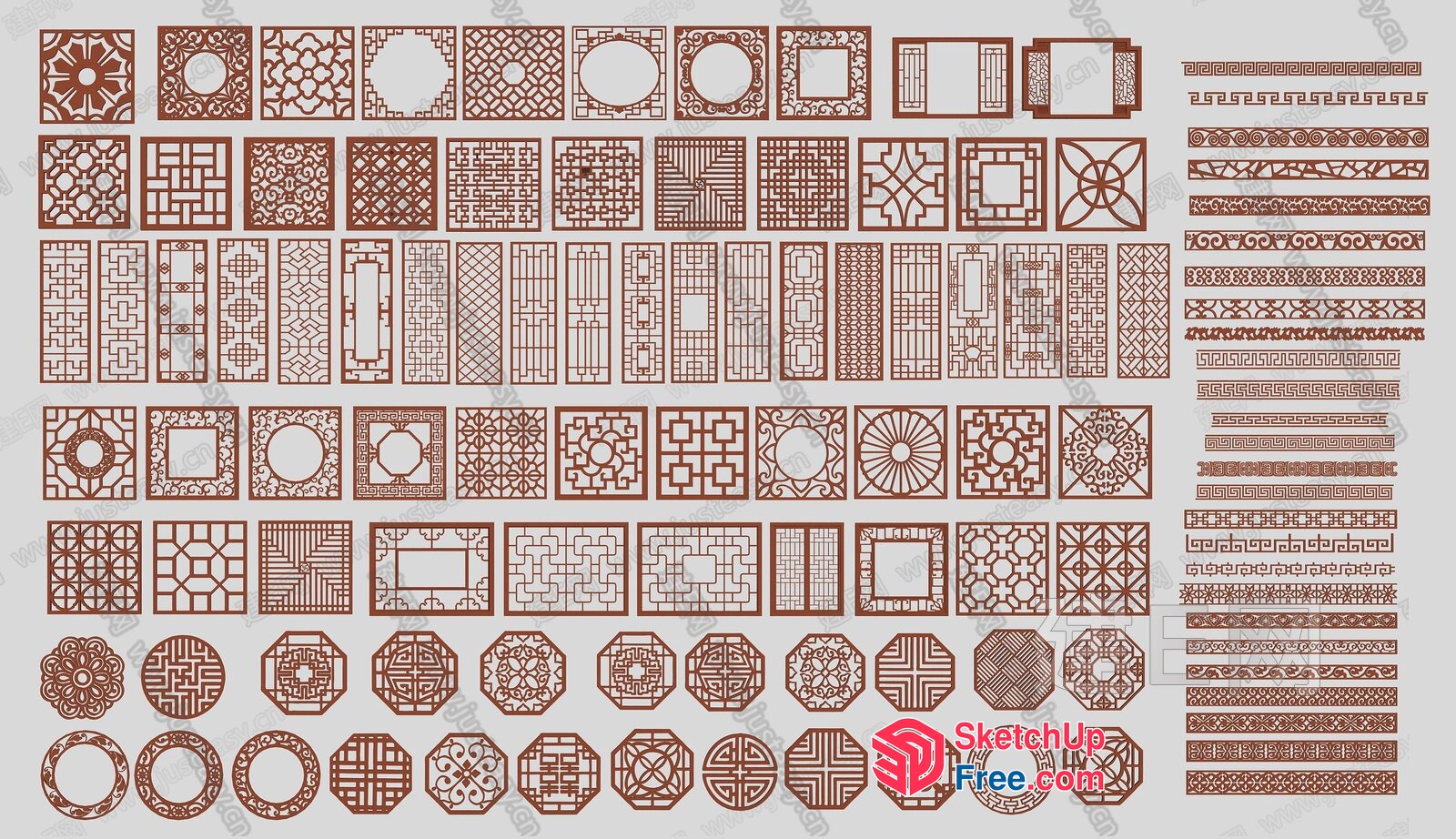 Intricate Geometric Patterns And Shapes 3D SketchUp File