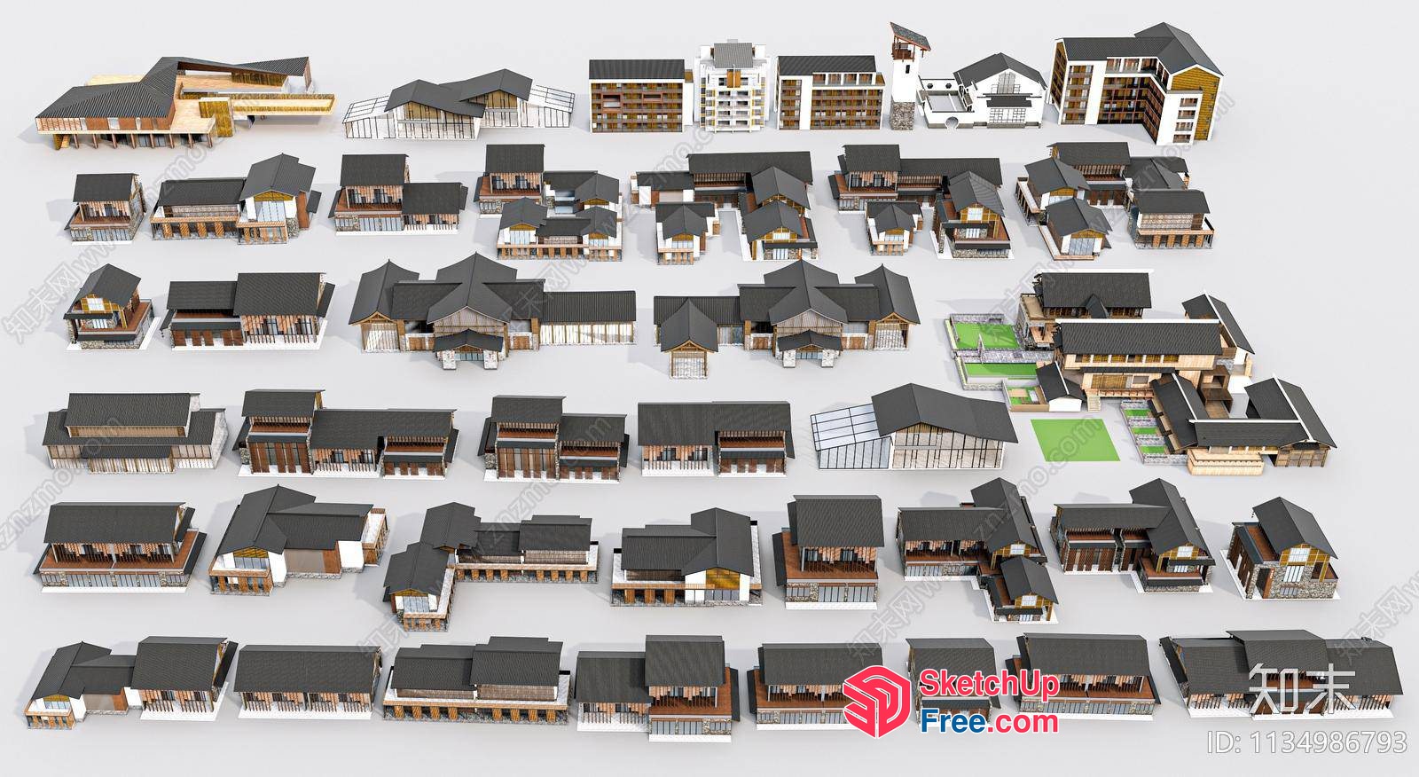 Asian-Style Villas And Homestays Collection 3D SketchUp File