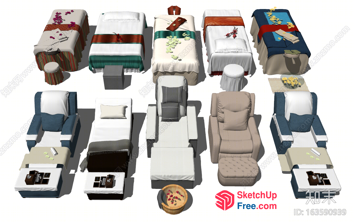 Modern Spa And Wellness Furniture Collection 3D SketchUp File