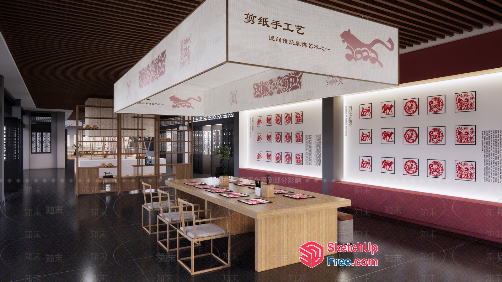 Modern Asian Restaurant Interior 3D SketchUp File