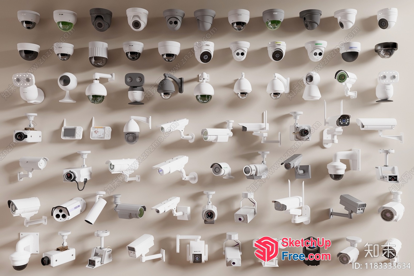 Collection Of Various Security Cameras 3D SketchUp File