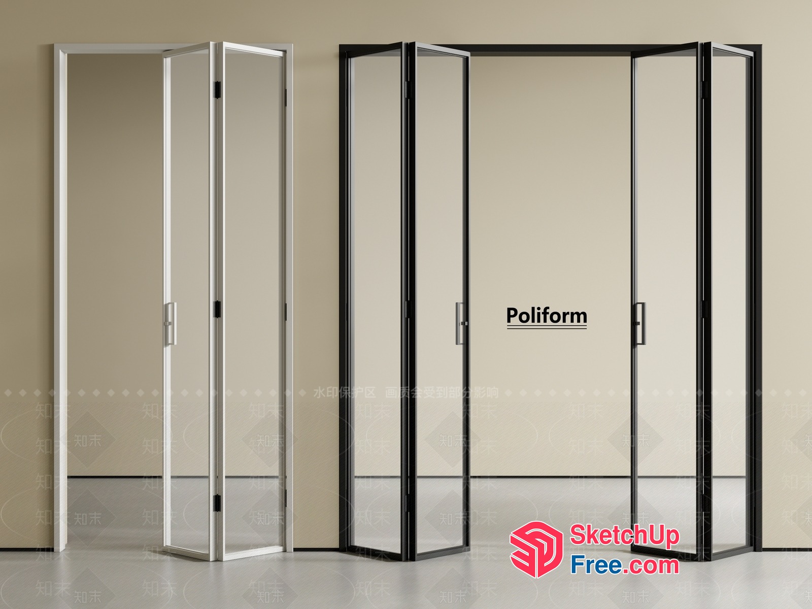 Poliform Glass Partition Screen 3D SketchUp File