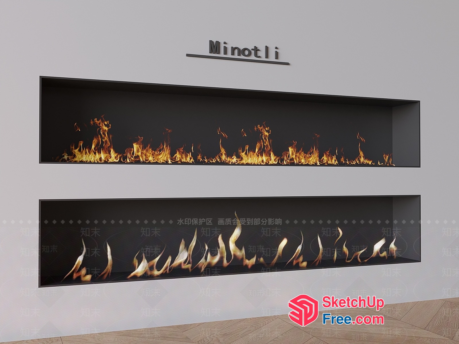 Minotli Modern Fireplace Design 3D SketchUp File