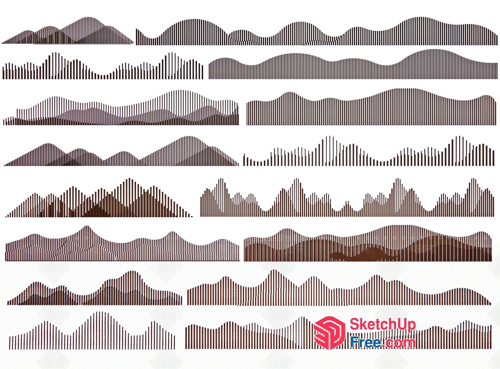 Abstract Wave Patterns 3D SketchUp File