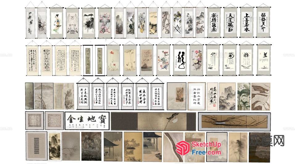Asian-Inspired Art Gallery 3D SketchUp File