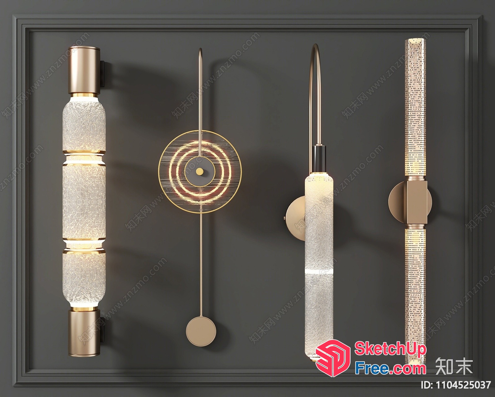 Modern Wall Light Fixtures With Distinctive Shapes 3D SketchUp File