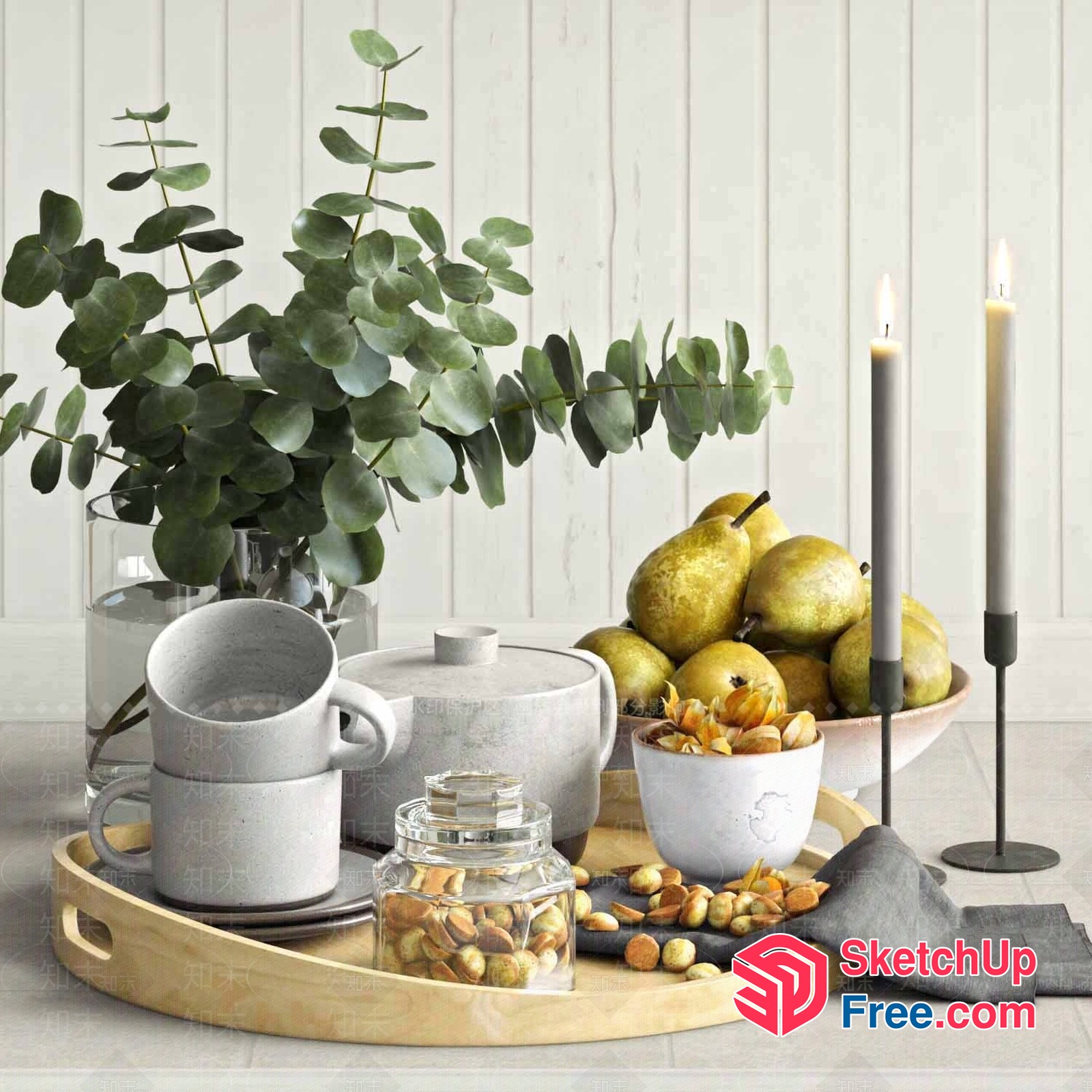 Elegant Minimalist Nordic Style Interior Decor 3D SketchUp File