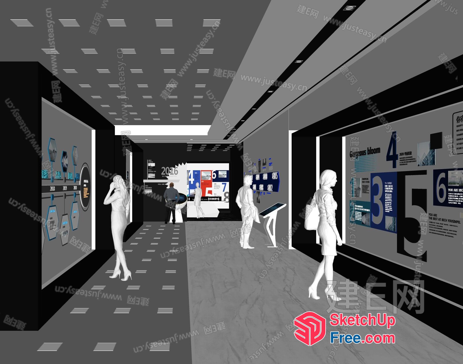 Modern Commercial Space Interior 3D SketchUp File
