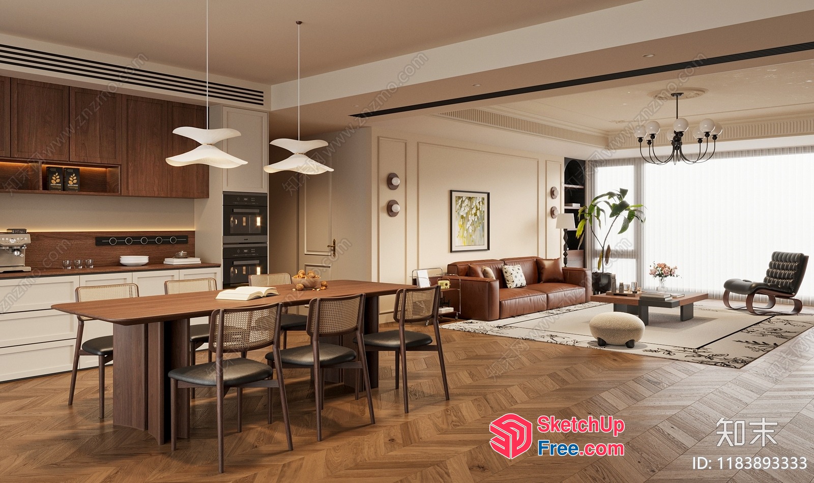 Elegant And Modern Living Room Interior 3D SketchUp File
