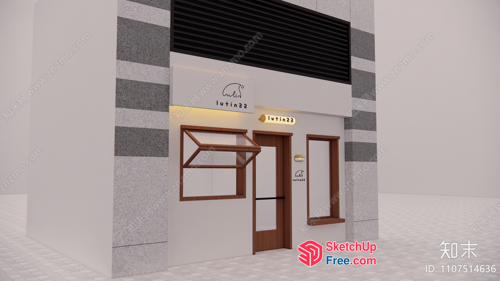 Modern Commercial Street Shopfront Design 3D SketchUp File